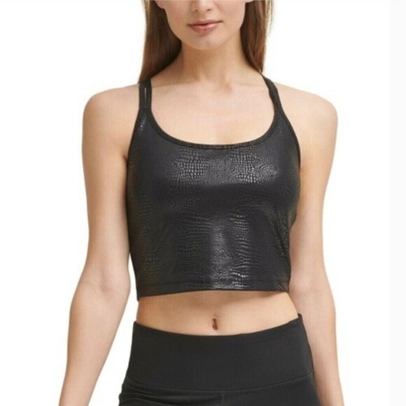 NWT Calvin Klein Performance Strappy Back Black Tank Top SZ XS - Picture 1 of 5